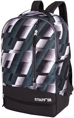 Рюкзак Staff STRIKE универсальный, 3 кармана, черно-серый, 45х27х12 см, 270784 STRIKE универсальный 3 кармана черно-серы