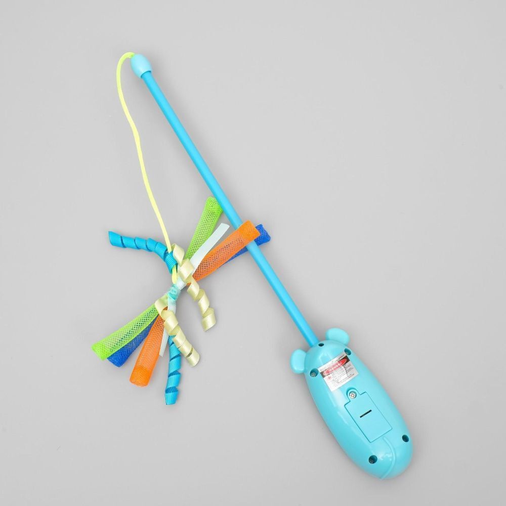Игрушка-дразнилка для кошек с лазером и ручкой-мышкой 30,5см микс цветов, Пижон 3811642
