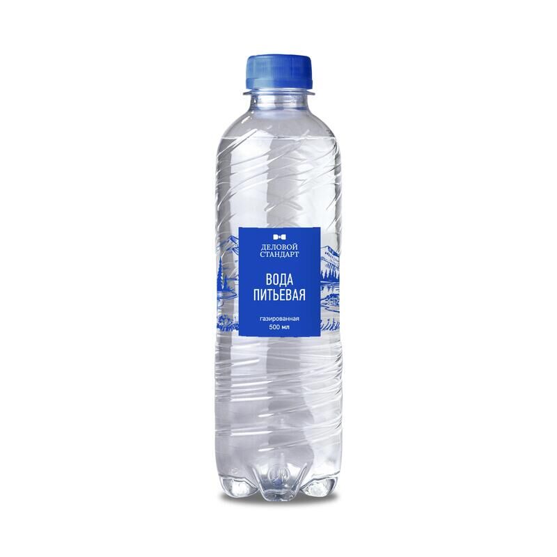 Вода питьевая Деловой Стандарт газированная 0,5 л (12 штук в упаковке) Деловой стандарт