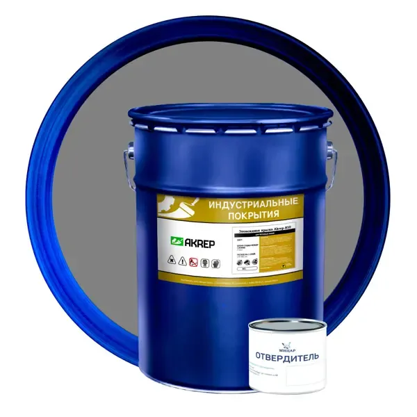 Эпоксидная краска для бетонных полов AKREP-B10 20 кг+0.4 кг серая