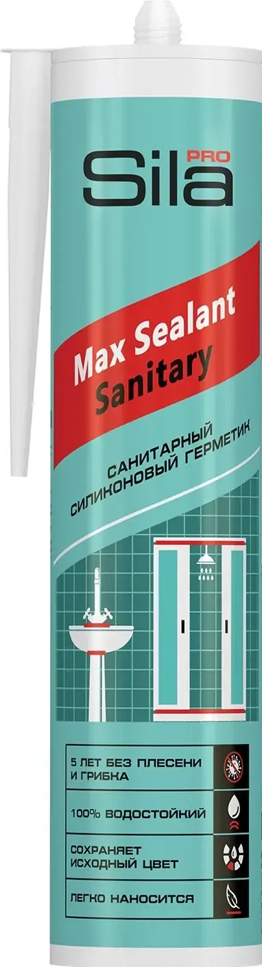 Санитарный силиконовый герметик Sila Pro Max Sealant Sanitary 280 мл бесцветный