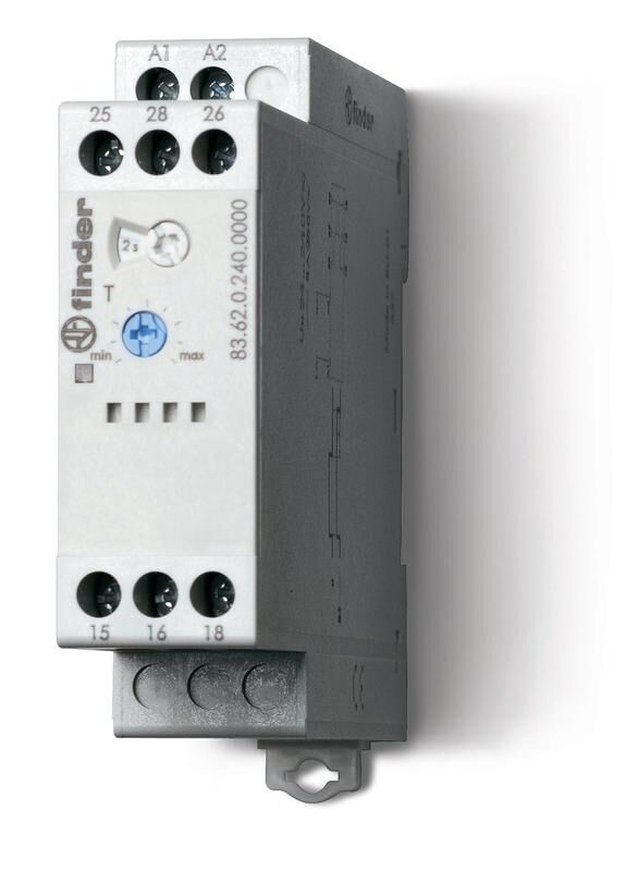 Таймер модульный 1-функциональный (BI) 24…240В AC/DC 2CO 8 А 22.5 мм регулировка времени 0.05с…180с IP20 FINDER