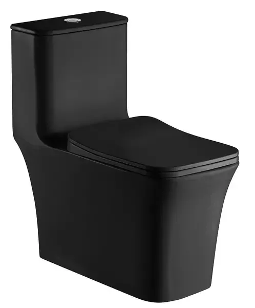 Унитаз моноблок безободковый «Azario» Gressa AZ-1111MB черный матовый с сиденьем дюропласт с микролифтом чёрное