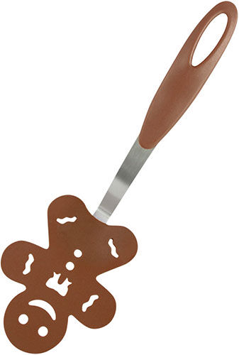 Лопатка блинная Mallony Пряничный человечек, PT-Gingerbread, из нержавеющей стали с нейлоновой ручкой 27х9,3 см (985951)