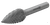 Твердосплавная борфреза по металлу тип G параболическая с точечным торцом 20х25 М06 мм двойная насечка #2